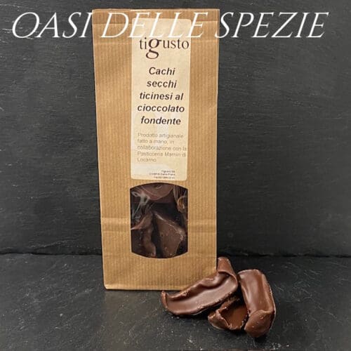 Tessiner getrocknete Kakis mit dunkler Schokolade 125g