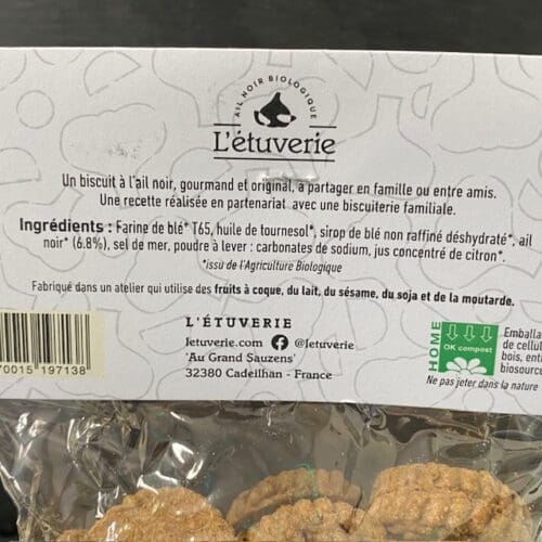 Biscotti "Aperitivo" all'aglio nero bio 90g - immagine 2